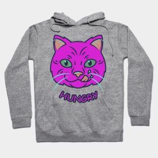 hungry pink cat Hoodie